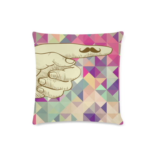 mustache Custom Zippered Pillow Case 16"x16" (one side)