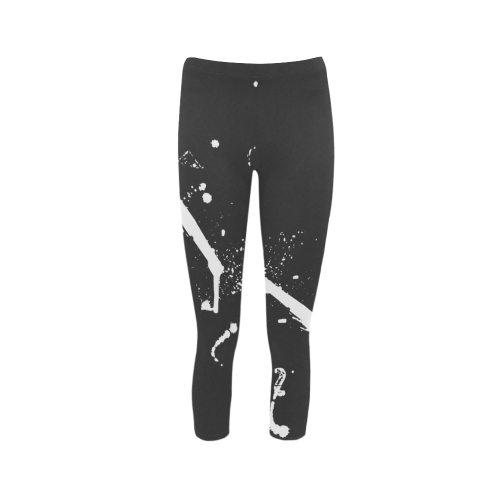 Paint splatters white VAS2 Capri Legging (Model L02)