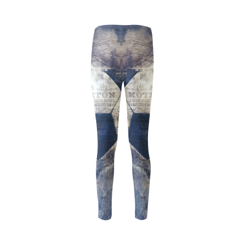 Abstract Blue Grunge Soccer Cassandra Women's Leggings (Model L01)