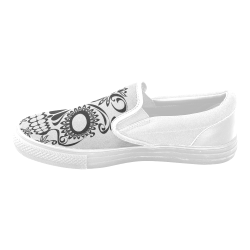 Skull_2015_0407 Women's Unusual Slip-on Canvas Shoes (Model 019)