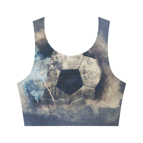 Abstract Blue Grunge Soccer Women's Crop Top (Model T42)