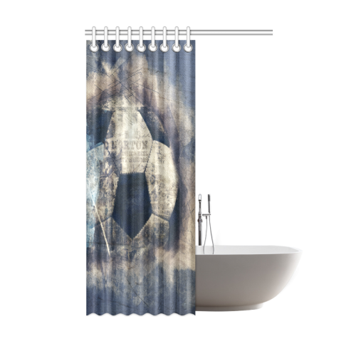Abstract Blue Grunge Soccer Shower Curtain 48"x72"