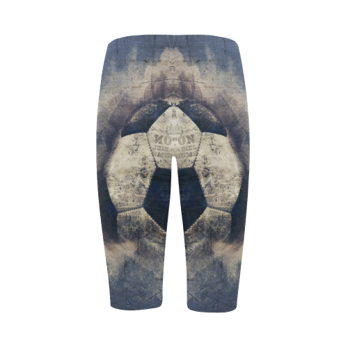 Abstract Blue Grunge Soccer Hestia Cropped Leggings (Model L03)