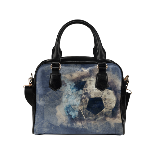 Abstract Blue Grunge Soccer Shoulder Handbag (Model 1634)