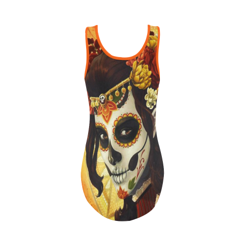 Skull Art Vest One Piece Swimsuit (Model S04)