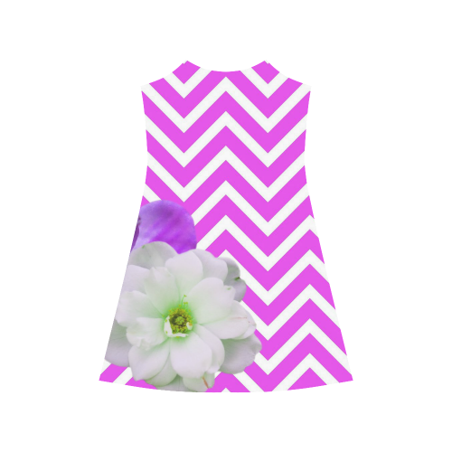 chevron Flower mix lilac Alcestis Slip Dress (Model D05)