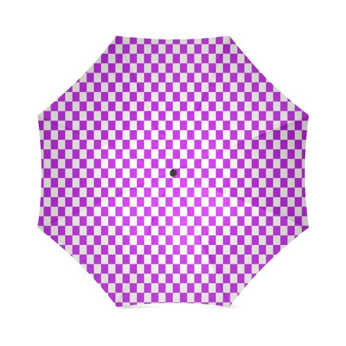 Bright Purple Gingham Foldable Umbrella (Model U01)