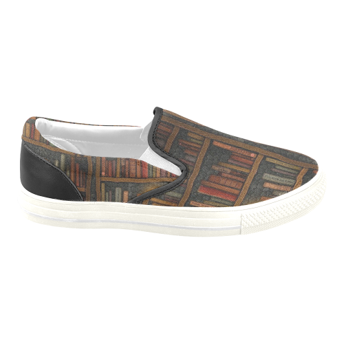 Book shelf Women's Unusual Slip-on Canvas Shoes (Model 019)