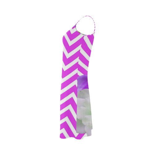 chevron Flower mix lilac Alcestis Slip Dress (Model D05)