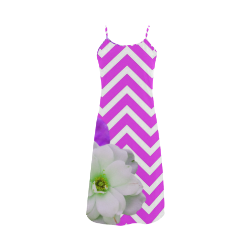 chevron Flower mix lilac Alcestis Slip Dress (Model D05)