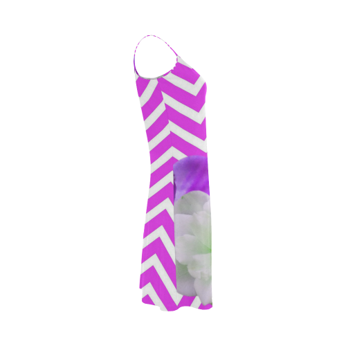 chevron Flower mix lilac Alcestis Slip Dress (Model D05)