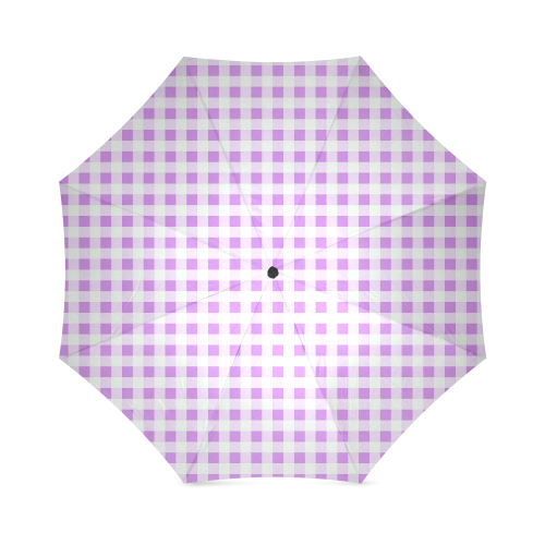 Lavender Gingham Foldable Umbrella (Model U01)