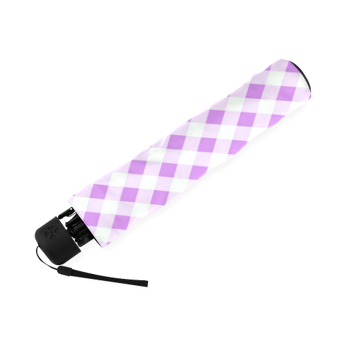 Lavender Gingham Foldable Umbrella (Model U01)