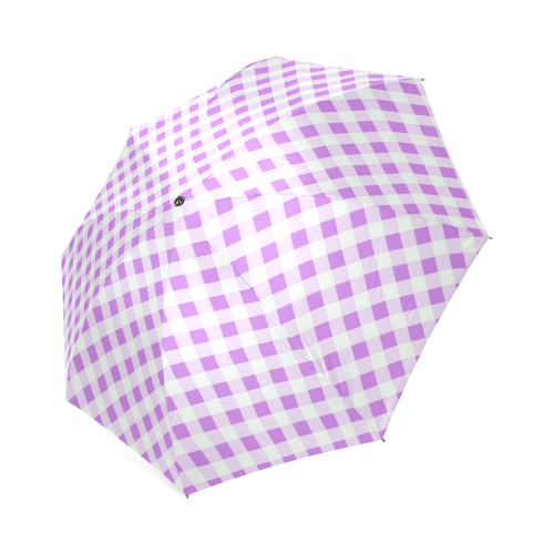Lavender Gingham Foldable Umbrella (Model U01)
