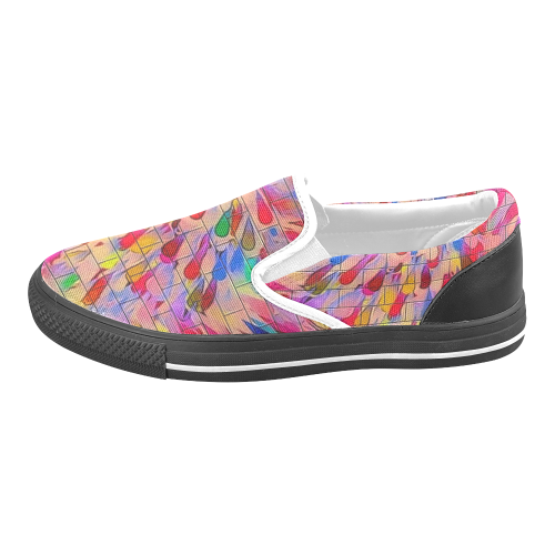 Brush Paintings by Nico Bielow Women's Unusual Slip-on Canvas Shoes (Model 019)