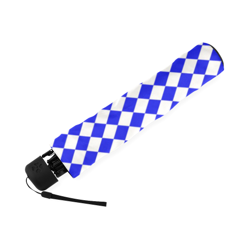 Bright Blue Gingham Foldable Umbrella (Model U01)