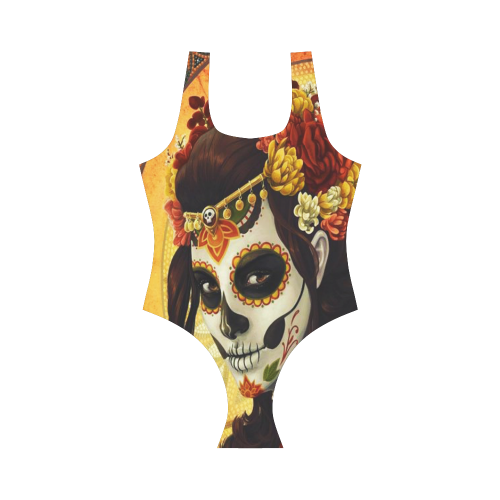 Skull Art Vest One Piece Swimsuit (Model S04)