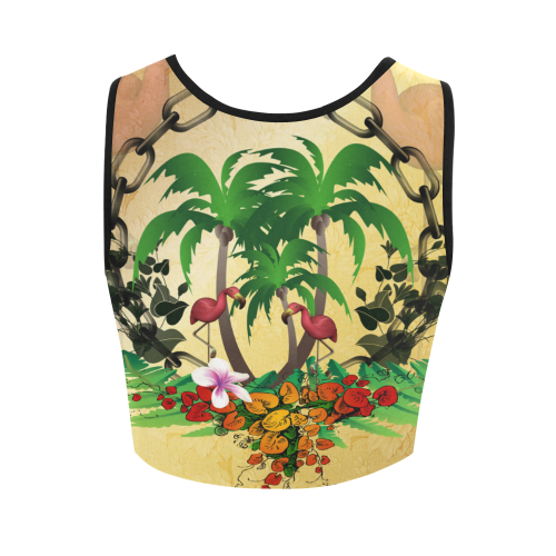 Tropical design Women's Crop Top (Model T42)