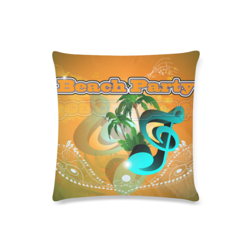 Beach party Custom Zippered Pillow Case 16"x16"(Twin Sides)