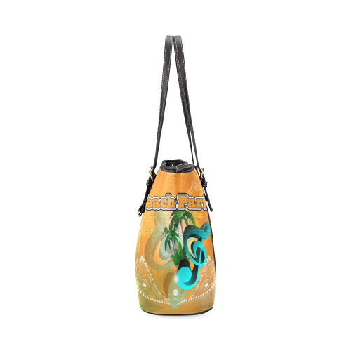 Beach party Leather Tote Bag/Large (Model 1640)