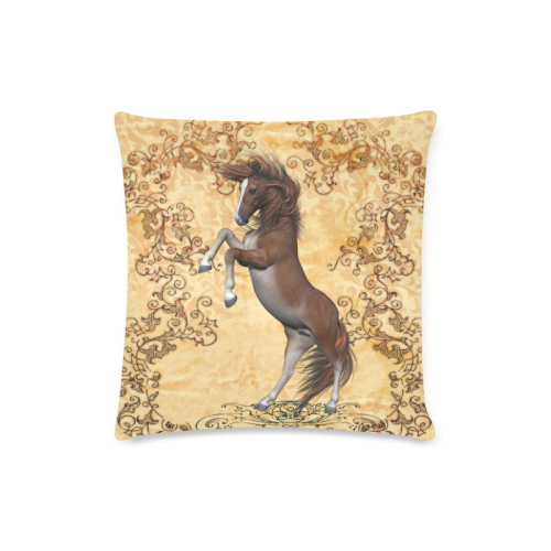 Wonderful horse Custom Zippered Pillow Case 16"x16"(Twin Sides)