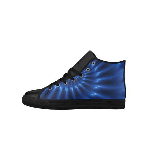 Digital Art Glossy Blue Spiral Fractal