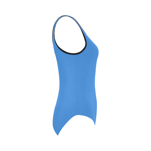 blue and black Vest One Piece Swimsuit (Model S04)