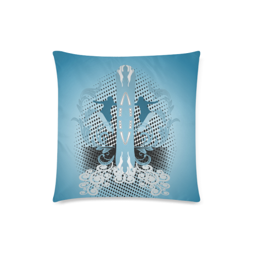 Snowboarding Custom Zippered Pillow Case 18"x18"(Twin Sides)