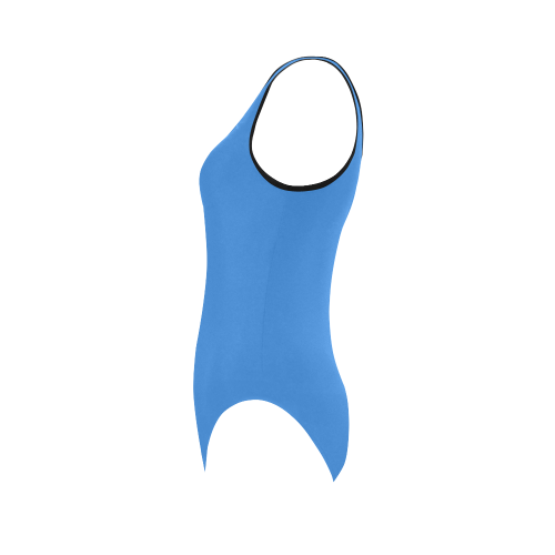 blue and black Vest One Piece Swimsuit (Model S04)