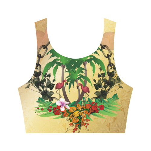 Tropical design Women's Crop Top (Model T42)