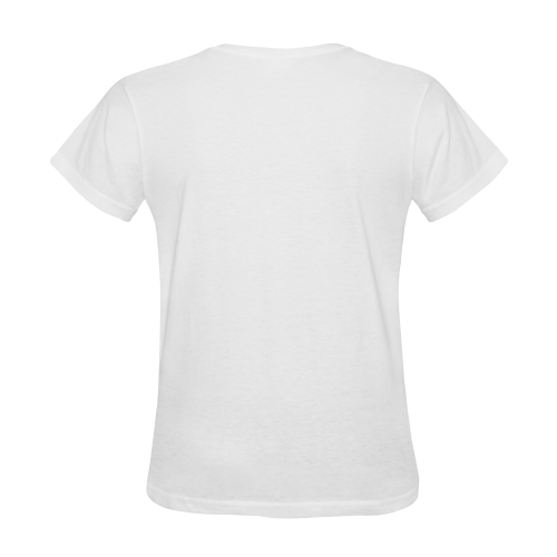 Foliage Patchwork #1 - Jera Nour Smiley Single Leaf White Sunny Women's T-shirt (Model T05)