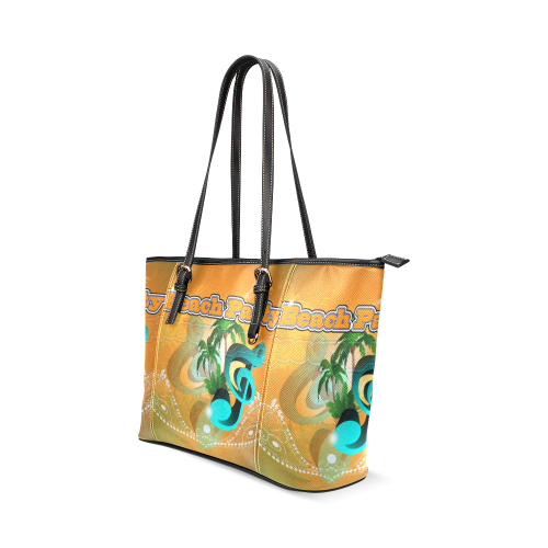 Beach party Leather Tote Bag/Large (Model 1640)