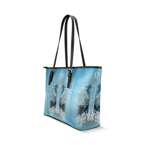 Snowboarding Leather Tote Bag/Large (Model 1640)