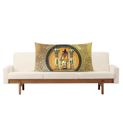 Anubis, golden design Rectangle Pillow Case 20"x36"(Twin Sides)