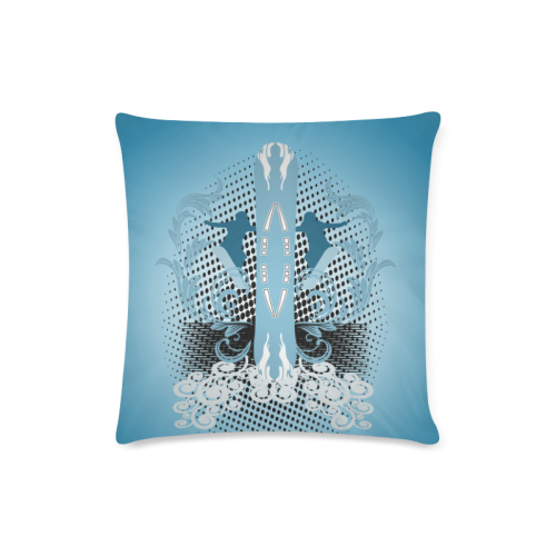 Snowboarding Custom Zippered Pillow Case 16"x16"(Twin Sides)