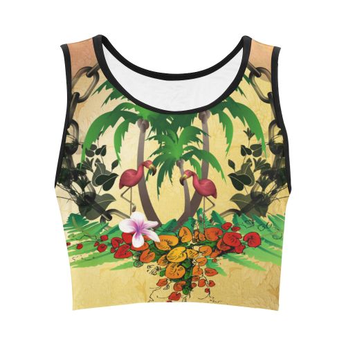 Tropical design Women's Crop Top (Model T42)