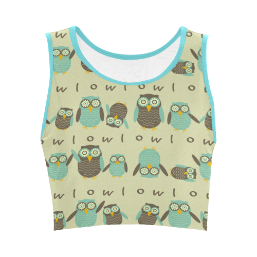 Energetic Owls Women's Crop Top (Model T42)