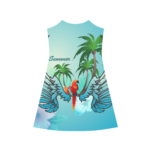 Summer, cute parrot Alcestis Slip Dress (Model D05)