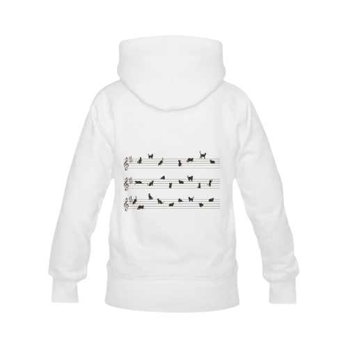 Cute Conceptual Cat Song Music Women's Classic Hoodies (Model H07)