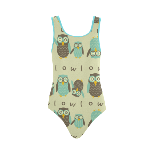 Energetic Owls Vest One Piece Swimsuit (Model S04)