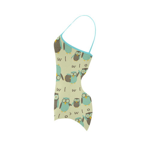 Energetic Owls Strap Swimsuit ( Model S05)