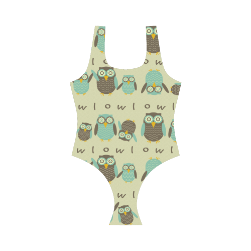 Energetic Owls Vest One Piece Swimsuit (Model S04)
