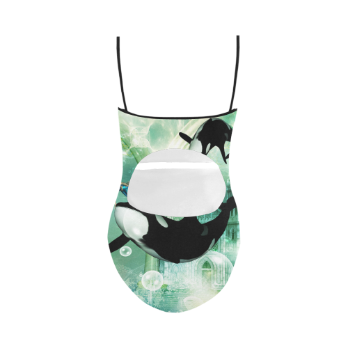 Orca with mermaid Strap Swimsuit ( Model S05)