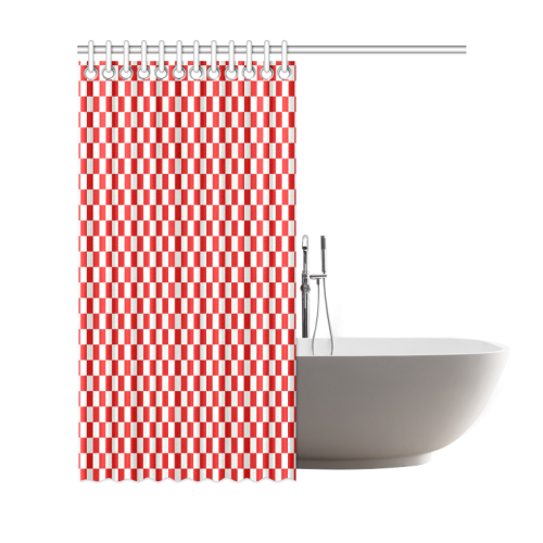 Bright Red Gingham Shower Curtain 69"x72"