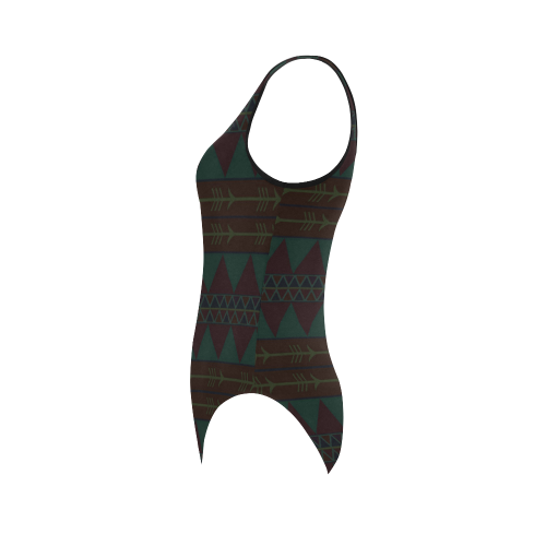 Triangles and Arrows Vest One Piece Swimsuit (Model S04)