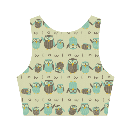 Energetic Owls Women's Crop Top (Model T42)