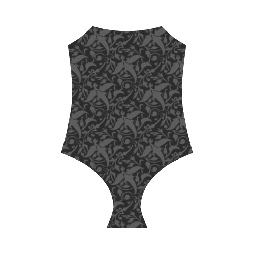 Dark Floral Strap Swimsuit ( Model S05)