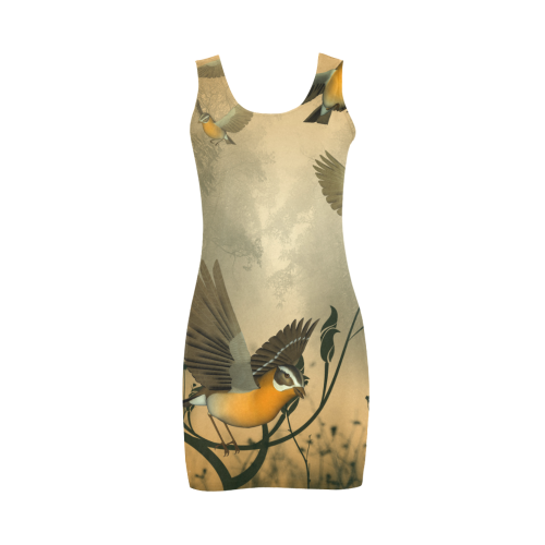 Forest with birds Medea Vest Dress (Model D06)