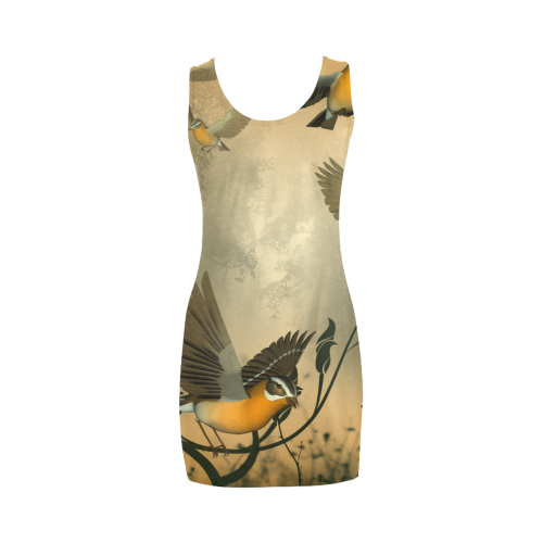 Forest with birds Medea Vest Dress (Model D06)