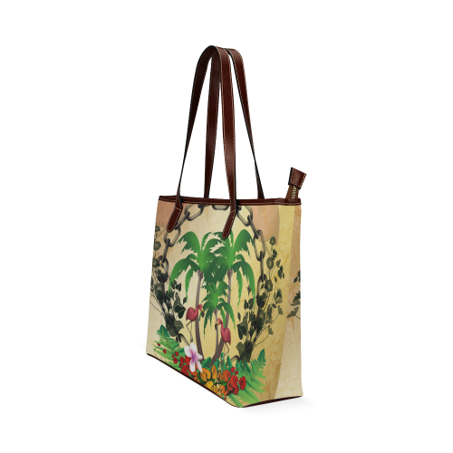 Tropical design Shoulder Tote Bag (Model 1646)